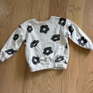 Zara Off White Floral Sweatshirt 2-3Y GUC